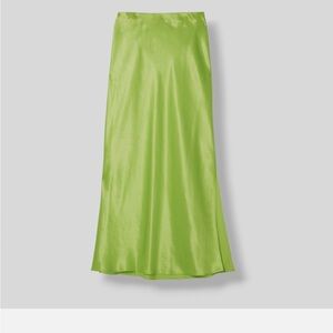 NWT VINCE lime green slip side slit skirt